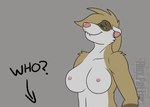 anthro bouncing_breasts breasts brown_body brown_fur female fur green_eyes nipples nude riding solo tan_body tan_fur text white_body white_fur alex.fetter lucy_(alex.fetter) domestic_ferret mammal mustelid musteline true_musteline weasel 2d_animation animated flat_colors frame_by_frame short_playtime