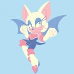 anthro female solo chocolatechippi sega sonic_the_hedgehog_(series) rouge_the_bat bat mammal 1:1 lineless pastel_theme restricted_palette