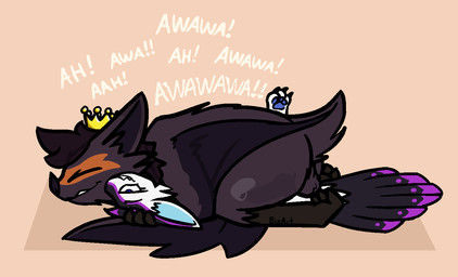 anthro balls biped bodily_fluids butt cervical_penetration claws crown crown_only cum cum_in_uterus cum_in_vagina cum_inside deep_penetration duo erection eyes_closed feathered_tail feathers feet female female_penetrated from_front_position fur genital_fluids genitals hair headgear headgear_only holding_another holding_head hug hugging_another internal knot knotted_penis knotting larger_male lying male male/female male_penetrating membrane_(anatomy) membranous_wings missionary_position nude on_back orange_body orange_fur orgasm orgasm_face pawpads paws penetration penile penile_penetration penis pinned pinned_to_ground purple_body purple_feathers purple_fur purple_pawpads rough_sex scut_tail semi-anthro sex short_tail simple_background size_difference smaller_female smile squeezing tail talons text toes underfluffies using_wings uterus vaginal vaginal_knotting vaginal_penetration white_body white_feathers wing_hug winged_arms wings bizart irv_(bizart) princess_river_coluber avali avian bat mammal 2026 aliasing digital_media_(artwork)