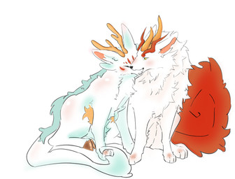 ambiguous_gender bigtail bite butt duo eyes_closed feral hooves male male/ambiguous paws balloondeer asian_mythology chinese_mythology east_asian_mythology fabulous_beasts mythology bixie_(fabulous_beasts) sibuxiang_the_kirin_(fabulous_beasts) dragon eastern_dragon kirin mythological_creature mythological_scalie pixiu qilin(chinese_mythology) scalie hi_res