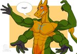 4_arms 4_fingers anthro astrological_symbol blue_sclera dialogue fingers gemini_(symbol) grin hugs? male multi_arm multi_limb multifur pecs smile solo speech_bubble symbol tail text western_zodiac_symbol soendapuss gemini_the_sergal sergal absurd_res english_text hi_res