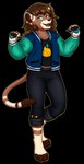 anthro barefoot blue_pawpads brown_body brown_fur brown_hair feet female fur hair heterochromia jewelry open_mouth pawpads pendant simple_background smile solo tail transparent_background ryokoneko felid lion mammal pantherine 2023 absurd_res alpha_channel hi_res