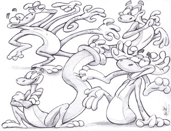 3_toes 4_arms 5_arms anthro bent_legs biped casual_nudity clenched_teeth crossed_arms feet floating_eyebrows half-closed_eyes humanoid_feet knees_up male multi_arm multi_limb multicolored_body multicolored_scales multiple_poses narrowed_eyes nude open_mouth open_smile pecs plantigrade pose scales shadow sitting smile soles solo teeth toes toony toothy_grin two_tone_body two_tone_scales wide_eyed commissar-k hex_(hexadoodle) amphibian frog 2017 black_and_white cross-hatching dated graphite_(artwork) hatching_(art) hi_res monochrome multiple_images multiple_scenes shaded signature simple_shading sketch sketch_page traditional_media_(artwork)