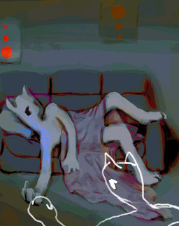 4_fingers abstract_art ambiguous_gender anthro bedding biped blanket detailed_background duo fingers furniture half-closed_eyes lying lying_on_sofa male narrowed_eyes on_back on_sofa pillow sofa 1537639 ambiguous_species 2021 digital_media_(artwork)