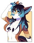 anthro big_breasts breasts copyright_symbol featureless_breasts female feminine_pose fur solo symbol konomofu canid canine canis domestic_dog mammal 4:5 half-length_portrait hi_res portrait