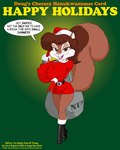 anthro belt big_breasts boots breasts brown_body brown_eyes brown_hair buckteeth christmas_clothing christmas_headwear clothing copyright_symbol costume female footwear gloves hair handwear hat headgear headwear holidays innuendo nipple_outline ponytail sack santa's_sack santa_boots santa_costume santa_hat shoes solo speech_bubble squirrel_tail symbol tail teeth text doug_winger christmas mammal rodent sciurid tree_squirrel 2007 english_text