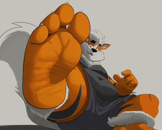 4_toes anthro barefoot feet foot_fetish foot_focus macro male orange_body overweight overweight_anthro paws soles solo toes dj-rodney nintendo pokemon arcanine canid canine generation_1_pokemon mammal pokemon_(species) 5:4 hi_res