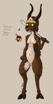 anthro breasts female genitals nipples nude pussy solo weapon floofyshika amber_(floofyshika) antelope bovid deer lechwe mammal reduncine absurd_res hi_res