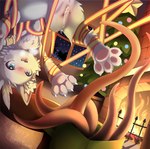 after_sex anthro bodily_fluids christmas_tree cum cum_in_pussy cum_inside detailed_background duo female fire fireplace fur furnace genital_fluids holidays kemono open_mouth open_smile pawpads paws plant sex silhouette smile tentacle_sex tentacles tree white_body white_fur window ame_kitsune christmas santa_claus felid feline mammal tentacle_creature 2021 hi_res