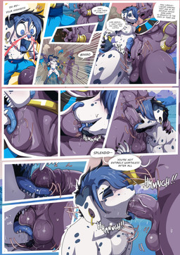 anthro balls biped dialogue dialogue_box duo erection fellatio frottage genitals glans humanoid_genitalia humanoid_penis licking male male/male oral penile penis penis_in_mouth penises_touching purple_balls purple_body purple_glans purple_penis purple_skin purple_tail sex speech_bubble tail text tongue teastuff dragon_ball dragon_ball_super beerus canid canine felid feline mammal 2025 absurd_res colored comic english_text hi_res