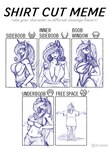 anthro big_breasts bra breasts cleavage cleavage_cutout clothed clothing cutout female horn leaning leaning_backward looking_aside looking_back shirt side_boob solo standing text topwear under_boob underwear wings snickerlewdles hasbro my_little_pony mythology shirt_cut_meme gingersnaps_(oc) equid equine mammal mythological_creature mythological_equine winged_unicorn english_text hi_res meme