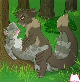 against_natural_surface against_surface against_tree amber_eyes blush blush_lines brown_body brown_fur canon_couple chest_tuft chin_tuft claws countershading duo facial_tuft female feral feral_on_feral feral_penetrated feral_penetrating feral_penetrating_feral fluffy fluffy_hair fluffy_tail from_front_position fur green_eyes grey_body grey_fur hair head_tuft holding_up looking_at_another looking_at_partner looking_pleasured lying male male/female markings on_back open_mouth orange_eyes outside penetration penile penile_penetration penis_in_vagina plant sex silver_eyelashes single_tooth spots spotted_body spotted_fur striped_body striped_fur striped_markings striped_tail stripes table_lotus_position tail tail_markings tan_underbelly tree tuft uncle_penetrating_niece vaginal vaginal_penetration whitefroggim warriors_(book_series) dustpelt_(warriors) ferncloud_(warriors) domestic_cat felid feline felis mammal tabby_cat hi_res incest_(lore) niece_(lore) uncle_(lore) uncle_and_niece_(lore)