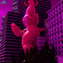 anthro balls big_balls big_butt big_muscles big_pecs big_penis blush bone bone_mask bottom_view building butt cloud detailed_background fir_tree flexing flexing_bicep genitals half-closed_eyes hand_on_penis huge_penis looking_down macro macro_anthro male mask muscular muscular_male narrowed_eyes nipples nude orange_eyes pecs penis pink_cloud purple_sky skull skull_head skull_mask sky tail tan_body tan_skin albalbalb nintendo pokemon generation_1_pokemon marowak pokemon_(species) 1:1 2026 3d_(artwork) digital_media_(artwork) hi_res watermark