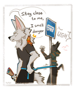 accident anthro anthrofied bottomwear clothed clothing collar dialogue female fur group holding_leash holding_object hoodie humor leash leash_pull male pole shirt shorts simple_background size_difference speech_bubble standing tail text topwear trio walking white_body white_fur hyilpi bolt_(film) disney bolt_(bolt) mittens_(bolt) rhino_(bolt) canid canine canis cricetid domestic_cat domestic_dog felid feline felis hamster mammal rodent 2025 comic digital_media_(artwork) english_text
