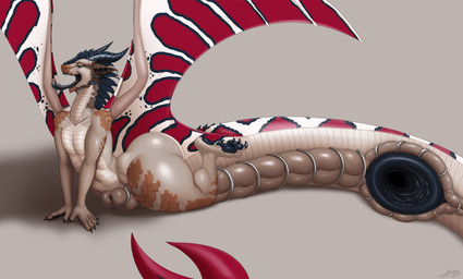 6_limbs animal_genitalia anthro anus anus_in_slit big_anus big_butt black_mouth blue_eyes bottom_heavy bridge_piercing brown_body brown_scales butt chastity_device chastity_piercing chin_horn claws digitigrade ear_piercing ear_ring eyebrow_piercing eyebrow_ring facial_horn facial_piercing feet finger_claws gaping gaping_anus genital_jewelry genital_piercing genital_slit genitals grey_horn heart_jewelry horn huge_anus huge_butt huge_hips huge_thighs hyper hyper_anus hyper_butt hyper_gape hyper_genital_slit hyper_genitalia hyper_hips hyper_slit hyper_thighs industrial_piercing industrial_piercing_ladder jaw_horn ladder_piercing lip_piercing lips long_genital_slit long_slit long_tail lower_lip lower_lip_piercing male membrane_(anatomy) membranous_wings mouth_piercing multicolored_body multicolored_tail multiple_piercings neck_spines nose_piercing open_mouth piercing piercing_fetish plump_slit puffy_anus puffy_slit red_tail red_wings ring_piercing scales slit_chastity slit_piercing small_waist smile smiling_at_viewer solo spread_slit spread_wings tail tail_anus tail_spines tail_wings tan_body tan_scales tan_tail tan_wings thick_lips thick_thighs toe_claws tongue tongue_out tongue_piercing unusual_anatomy unusual_tail unusual_wing_placement wearing_chastity_device white_tail white_wings wide_hips wing_pattern wings slimefur european_mythology mythology 'seph_(sephdragon) boa_(snake) boa_constrictor boinae dragon hybrid mythological_creature mythological_scalie reptile scalie snake western_dragon winged_dragon digital_media_(artwork) full-length_portrait hi_res portrait