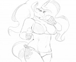 2014 anthro anthrofied bikini breasts cleavage clothed clothing cutie_mark dessert equid equine female food friendship_is_magic hair half-closed_eyes hasbro holding_food holding_object horn ice_cream long_hair mammal monochrome my_little_pony mythological_creature mythological_equine mythology narrowed_eyes navel princess_celestia_(mlp) sirmasterdufel sketch solo swimwear tongue tongue_out unicorn