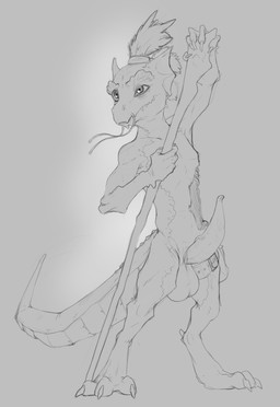 3_toes 5_fingers animal_genitalia balls big_balls big_feet big_penis biped erection feet fingers genital_slit genitals long_tail male nude overbite penis pose solo staff tail tapering_penis toes vein veiny_penis weapon scruffythedeer dungeons_and_dragons hasbro mythology wizards_of_the_coast taajem_dreaakmil dragon humanoid lizard lizardman mythological_creature mythological_scalie reptile scalie digital_drawing_(artwork) digital_media_(artwork) hi_res monochrome