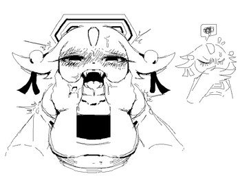 annoyed anthro black_eyes black_nose blush blush_lines blushing_profusely bodily_fluids breasts clothed clothed_anthro clothed_female clothing covering covering_mouth disembodied_hand drooling ear_piercing eyelashes fangs feathered_wings feathers female female_anthro finger_in_mouth first_person_view floppy_ears forehead_gem front_view gem halo hand_in_mouth looking_at_viewer lop_ears mawplay medium_breasts mouth_shot narrowed_eyes open_mouth piercing saliva simple_background slim_anthro slim_female solo speech_bubble spread_mouth sweat sweatdrop teeth topwear tremble_spikes white_background wings soundoutline third-party_edit nine_sols red_candle_games goumang_(nine_sols) felid feline human mammal solarian 2024 aliasing binary_drawing black_and_white digital_drawing_(artwork) digital_media_(artwork) korean_description monochrome multiple_images