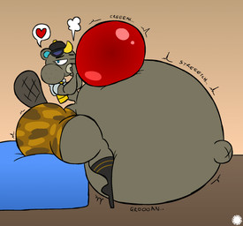 anthro balloon baseball_cap belly belly_expansion belly_inflation big_belly big_butt blonde_hair blue_pupils bottom_heavy bottomwear butt butt_expansion clothing cloud_emanata curvy_figure emanata expansion eyelashes eyewear facial_markings femboy flash_emanata footwear freckled_face freckles hair hat head_markings headgear headwear heart_symbol huge_belly huge_butt hyper hyper_belly inflatable inflation jacket knee_highs knee_socks legwear logo looking_at_viewer male markings muzzle_(marking) navel one_eye_closed onomatopoeia outie_navel pupils shorts sitting socks solo sound_effects speech_bubble sunglasses text thick_thighs topwear wide_hips thatdawgmurray animal_crossing nintendo c.j._(animal_crossing) beaver mammal rodent 2025 aliasing artist_logo artist_name digital_media_(artwork) hi_res signature