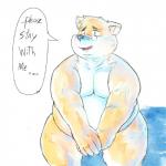 anthro belly biped eyewear glasses humanoid_hands male moobs overweight overweight_anthro overweight_male sitting solo text guacamolesenpai inushishigami mouse_sully canid canine canis domestic_dog mammal 1:1 2019 english_text