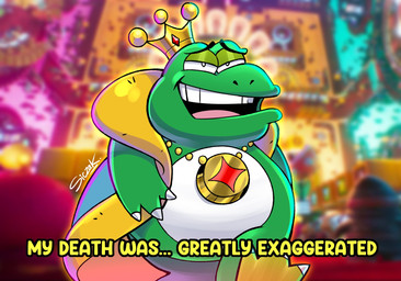 anthro cloak clothed clothing crown headgear jewelry male mostly_nude necklace partially_clothed solo siczak mario_bros nintendo the_super_mario_galaxy_movie wart_(mario) amphibian frog hi_res