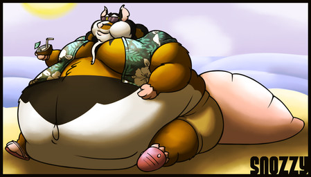 anthro beach belly big_belly bottomwear brown_body clothed clothing eyewear male moobs morbidly_obese morbidly_obese_male obese obese_male open_clothing open_shirt open_topwear outside overweight overweight_male pink_nose seaside shirt shorts sitting solo sun sunglasses topwear snozzy teenage_mutant_ninja_turtles teenage_mutant_ninja_turtles_(2012) master_splinter brown_rat mammal murid murine rat rodent 2015