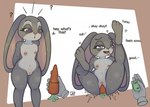 anthro aroused belly breasts carrot controller female food genitals moan nipples nude orgasm plant pose pussy remote_control sex_toy solo text toy vegetable vibrator wide_hips furmirui disney zootopia judy_hopps lagomorph leporid mammal rabbit english_text hi_res pinup