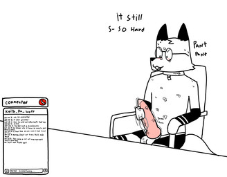 animal_genitalia animal_penis anthro armwear balls big_balls big_penis bodily_fluids breath canine_genitalia canine_penis clothing collar cum cum_on_face cum_on_glasses cum_on_penis cum_on_self dripping ejaculation eyewear femboy genital_fluids genitals glasses holding_penis huge_penis knot long_socks male nerd panting penis sex_after_cumming solo text throbbing throbbing_penis vein veiny_penis foxfreeguy roddy_(foxfreeguy) canid canine fox mammal absurd_res english_description english_text hi_res