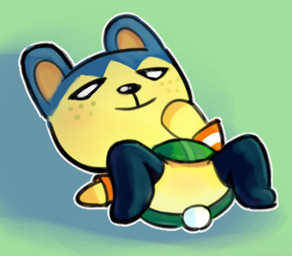 anthro bedroom_eyes blue_body blue_fur clothed clothing featureless_crotch female footwear freckles fur lying narrowed_eyes no_underwear null seductive simple_background smile solo spread_legs spreading upskirt upskirt_view yellow_body yellow_fur anonymous_artist animal_crossing nintendo pippy_(animal_crossing) lagomorph leporid mammal rabbit low_res shaded