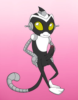 anthro balls cybernetics erection genitals humanoid_genitalia humanoid_penis looking_at_viewer machine male penis simple_background smile solo standing kamechuu disney super_robot_monkey_team_hyperforce_go antauri_(srmthfg) cyborg haplorhine mammal monkey primate 2017 digital_media_(artwork) hi_res