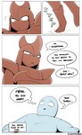 bisharp clothed clothing comic dialogue duo emanata english_text female generation_5_pokemon hi_res human humanoid male mammal nintendo pokemon pokemon_(species) shoutingisfun smile speech_bubble text