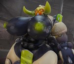 areola armor big_breasts big_butt breasts butt female horn huge_breasts huge_butt huge_hips machine metal metallic_body montgomery_glands nipples puffy_areola puffy_nipples slightly_chubby solo wet wet_body wide_hips vensaku snips456fur_(modeler) blizzard_entertainment overwatch orisa_(overwatch) omnic robot taur 3d_(artwork) absurd_res digital_media_(artwork) hi_res