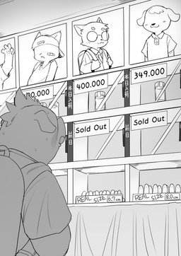 anthro backpack blush clothing embarrassed eyewear glasses group happy male shirt suit text topwear young young_anthro young_male manmosu_marimo canid canine canis domestic_cat domestic_dog felid feline felis mammal suid suine sus_(pig) wild_boar 2026 english_text greyscale japanese_description japanese_text monochrome translation_request