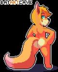 ambiguous_gender anthro black_nose blonde_hair butt dipstick_ears dipstick_tail ear_markings fur hair hands_on_hips looking_at_viewer looking_back markings multicolored_ears multicolored_tail orange_body orange_fur rear_view shaking_butt simple_background smile solo standing tail tail_markings tan_body tan_fur transparent_background batartcave wolfyhero canid canine canis mammal wolf alpha_channel animated digital_media_(artwork) pixel_(artwork) pixel_animation short_playtime