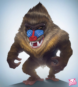angry feral fur male solo sparkittyart baboon haplorhine mammal monkey old_world_monkey primate hi_res