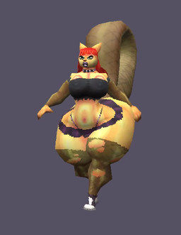 alternative_fashion anthro areola_outline armwear bangs big_butt big_tail black_clothing black_eyeshadow black_topwear black_tube_top blunt_bangs bouncing_breasts breasts bubble_butt butt butt_jiggle cleavage clipping clothed clothed_anthro clothed_female clothing collar curvy_figure eyeshadow female fishnet_armwear fishnet_clothing fishnet_leggings fishnet_legwear goth green_eyes hair hourglass_figure huge_butt huge_tail hyper hyper_butt jiggle_physics jiggling leggings legwear light_body lipstick low_poly makeup midriff multicolored_body navel nipple_outline orange_body purple_clothing purple_lipstick purple_miniskirt purple_thong purple_underwear red_hair simple_background solo spiked_collar spikes tail thick_calves thick_thighs thong thong_straps tight_clothing topwear torn_clothing torn_fishnet_clothing torn_tube_top tube_top two_tone_body underwear voluptuous_anthro voluptuous_female walk_cycle wedge_sneakers wide_hipped_anthro wide_hipped_female oxart roxie_(flexus) mammal rodent sciurid tree_squirrel 2026 3d_(artwork) 3d_animation animated digital_media_(artwork) hi_res no_sound short_playtime video
