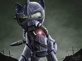 alternate_universe ambiguous_gender armor enclave_(fallout) machine nuke power_armor solo turbopower1000 fallout fallout_equestria hasbro microsoft my_little_pony fan_character earth_pony equid equine horse mammal pony 4:3 crossover