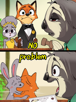 3_fingers anthro black_body black_bow_tie black_clothing black_ears black_fur black_necktie black_nose black_suit black_tie_(suit) bow_tie breasts brown_body brown_ears brown_eyebrows brown_eyes brown_fur certificate clothed clothed_anthro clothed_female clothed_male clothing dress ears_as_hair ears_tied_back eyebrows eyes_closed female female_anthro fingers flower french_kissing fur green_dress_shirt green_eyes grey_body grey_ears grey_fur group hair_bun_ears half-closed_eyes hand_holding interspecies kissing lips male male/female male_anthro marriage_certificate motion_lines mouth_closed multicolored_body multicolored_ears multicolored_fur multicolored_necktie narrowed_eyes necktie open_mouth orange_body orange_ears orange_fur orange_necktie pattern_necktie paws pink_lips pink_nose plant pointy_ears prick_ears pseudo_hair pupils purple_eyes small_breasts stamp striped_necktie suit tan_body tan_fur tan_inner_ear text trio two_tone_necktie wedding white_body white_dress_shirt white_fur wide_eyed yellow_clothing yellow_dress yellow_flower yellow_text bongftah disney yoshi_and_toad_kissing zootopia flash_slothmore judy_hopps nick_wilde canid canine european_rabbit fox lagomorph leporid mammal oryctolagus pilosan rabbit red_fox sloth three-toed_sloth true_fox xenarthran 3:4 absurd_res comic english_text hi_res