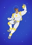 anthro astronaut brown_body clothed clothing eyebrows fully_clothed male muscular muscular_male solo star teeth tongue hickeybickeyboo honey_stars captain_star bear mammal absurd_res hi_res