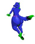 anthro big_butt biped butt claws clothing digitigrade femboy fur huge_butt male pawpads paws simple_background smile solo thick_thighs thong underwear wide_hips cold_quarantine the_frosty_chemist canid canine canis hybrid mammal mustelid musteline stoat true_musteline weasel wolf 4:5 absurd_res hi_res