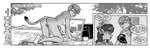 2021 anthro anus bat bedroom_eyes brave_new_world_(style_wager) breasts butt clothed clothing comic dialogue duo english_text felid female fur genitals greyscale hair leona_pryde lion looking_back mammal midriff monochrome narrowed_eyes nude outside pantherine pussy rear_view sasha_gothica seductive shirt style_wager tank_top text topwear tube_top vehicle wingless_bat world_lion_day