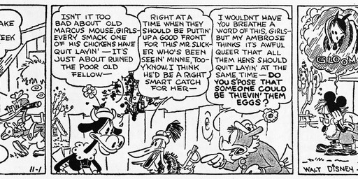 ambiguous_gender anthro beard buckey cigar clothed clothing dialogue eyewear facial_hair female feral flower footwear gesture glasses gloves group hand_gesture handwear hat headgear headwear horn male open_mouth overalls plant pointing shoes sitting smoking smoking_pipe speech_bubble text tongue floyd_gottfredson hardie_gramatky disney public_domain clarabelle_cow kat_nipp marcus_mouse patricia_pig avian bird chicken domestic_cat domestic_pig felid feline felis galliform mammal phasianid suid suine sus_(pig) 1930 2025 20th_century absurd_res ancient_art black_and_white comic dated english_text hi_res monochrome signature