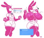 anthro big_breasts blush bodily_fluids bottomwear breast_expansion breasts claws clothing expansion eyes_closed female finger_claws huge_breasts lagomorph_nose long_ears mouse_cursor pink_body shorts simple_background solo sound_effects sweat sweatdrop sweatdrop_(iconography) sweaty_breasts text torn_clothing user_interface white_background wide_hips window_(computing) zipper pomegraniter microsoft microsoft_windows bundefined_(pomegraniter) undefined_(pomegraniter) digital_creature lagomorph leporid mammal rabbit 2024 english_text pink_theme signature
