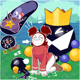 >_< all_fours balls big_mustache black_balls black_body black_clothing black_glans black_hair black_panties black_penis black_underwear blue_sky blush blush_lines blush_stickers bodily_fluids border breasts brown_clothing brown_footwear brown_shoes cervical_contact clothed clothed_female clothed_humanoid clothed_sex clothing crown cum cum_from_penis cum_in_vagina cum_inside cum_trail day exclamation_point expressive_mask eyelashes eyes_closed facial_hair female footwear from_behind_position genital_fluids genitals glans glistening glistening_balls glistening_genitalia glistening_glans glistening_penis gold_crown grass green_grass group hair headgear heart_clothing heart_panties heart_symbol heart_underwear hooded_robe humanoid_genitalia humanoid_penis impregnation internal internal_vaginal interspecies interspecies_impregnation lewd_symbolism male male/female male_on_humanoid male_penetrating_humanoid mask medium_breasts mouth_closed mustache outline outside outside_sex ovum ovum_with_heart panties penetration penile penile_penetration penis penis_in_vagina pigtails plant rainbow_text red_clothing red_hair_tie red_robe robe sack sex shoes sitting sky sleeping sound_effects sperm_cell standing sweat text trio underwear vaginal vaginal_penetration vowelless vowelless_sound_effect wearing_mask white_body white_border white_facial_hair white_mustache white_outline white_skin zzz loopsdaloop mario_bros nintendo super_mario_64 king_bob-omb sadie_(genocity) animate_inanimate bandit_(mario) banzai_bill bob-omb humanoid living_bomb waddling_head hi_res