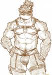 anthro barazoku bdsm biped eyebrows looking_at_viewer male muscular muscular_anthro muscular_male muscular_sub nipples solo submissive wasp_(artist) epic7 cartuja mammal 2018 hi_res