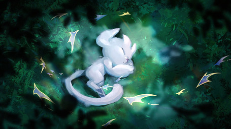 ambiguous_gender anthro bird's-eye_view detailed_background eyes_closed grass high-angle_view hooves lying on_grass on_ground on_side plant sleeping solo tail toony white_body kr1zl1 microsoft ori_(series) xbox_game_studios ori_(ori) guardian_spirit 16:9 2025 detailed digital_drawing_(artwork) digital_media_(artwork) digital_painting_(artwork) hi_res painting_(artwork) shaded wallpaper widescreen