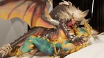 anthro big_breasts breasts duo female female/female nipples tail teeth yujian capcom monster_hunter zinogre_(apekweit) elder_dragon fanged_wyvern nergigante zinogre 16:9 3d_(artwork) blender_(artwork) digital_media_(artwork) hi_res widescreen