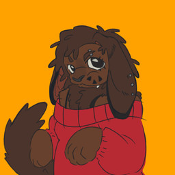 anthro big_eyes bodily_fluids bra_strap brown_body brown_fur brown_hair cheek_markings ear_piercing eyebrow_piercing eyebrows facial_markings facial_piercing fangs female floppy_ears fluffy fluffy_tail fur hair head_markings long_ears looking_at_viewer markings neck_tuft piercing simple_background solo sweat tail teeth thick_eyebrows tuft cabbitdork unnamed_character lagomorph mammal 1:1 absurd_res digital_drawing_(artwork) digital_media_(artwork) half-length_portrait hi_res portrait
