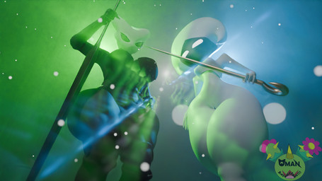 anthro big_breasts breasts duo female macro teasing teasing_viewer thick_thighs wide_hipped_anthro wide_hipped_female wide_hips omananimations samzan_(modeler) hollow_knight:_silksong hollow_knight_(franchise) team_cherry hornet_(hollow_knight) lace_(hollow_knight:_silksong) arthropod humanoid insect 16:9 3d_(artwork) absurd_res digital_media_(artwork) hi_res widescreen