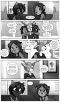 absurd_res accessory adolescent anthro canid canine canis cervine clothed clothing comic day deer detailed_background dialogue english_text eyewear felid feline female friends frustrated glasses group hi_res hiro_(piporete) implied_incest light male mammal minami_(piporete) monochrome pantherine piporete right_to_left saber-toothed_tiger signature sunlight taiki_(piporete) text url wolf young young_anthro